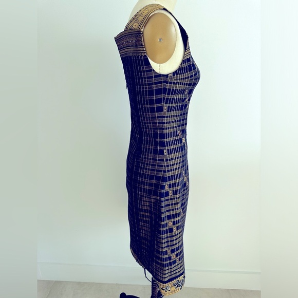 Handmade  custom design Cocktail, Evening gown dress with crystals ,Size 4 ( S ) - Picture 5 of 14